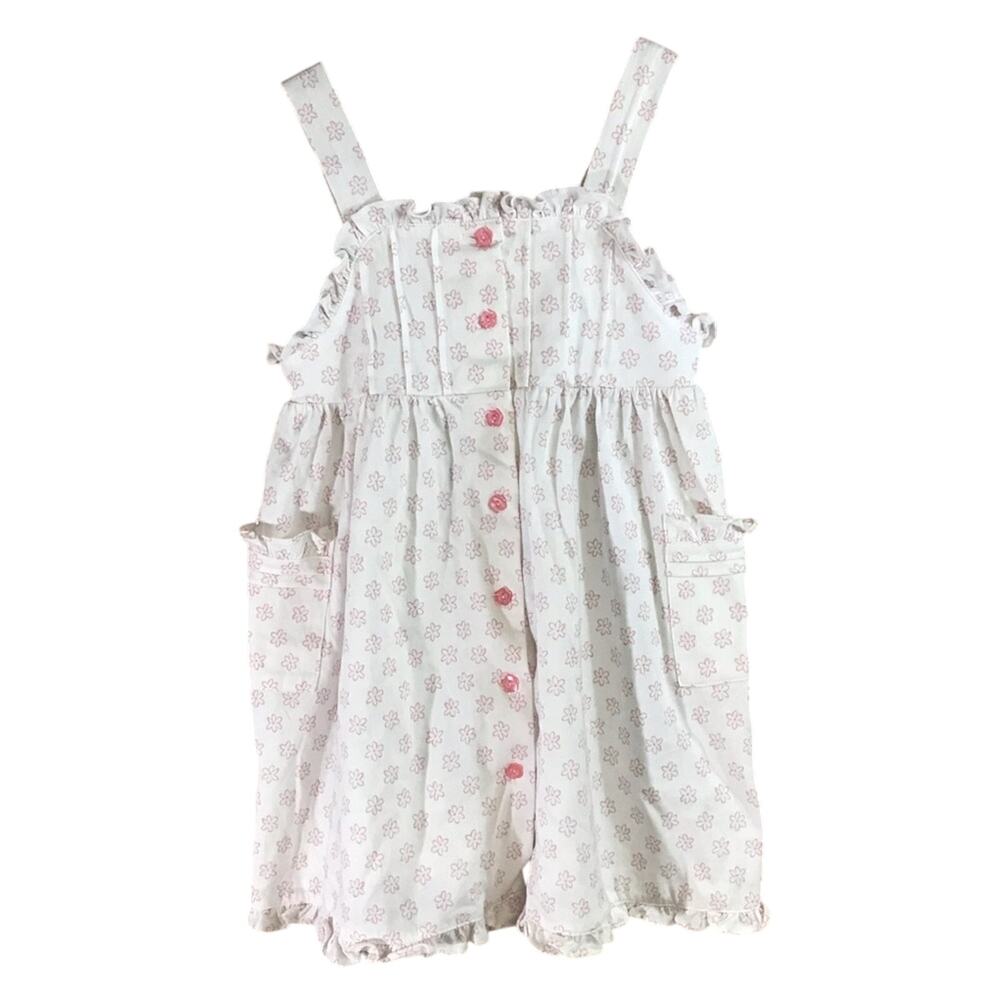New Le Top girls sleeveless button down dress floral SIZE 4/5 100% cotton summer